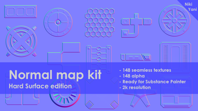normal map kit hard surface edition Texturas CG .c4d .max .obj .3ds .fbx .stl .blend 