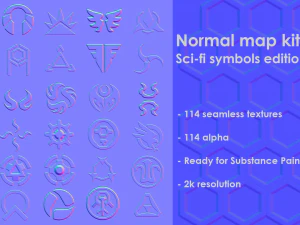 normal map kit 2 sci-fi symbols edition CG Textures