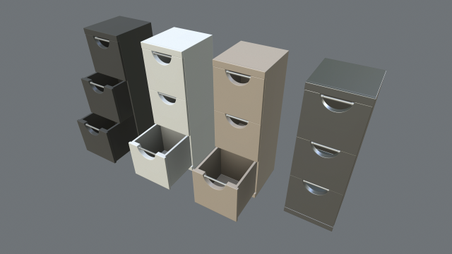 filing cabinets 3D 모델 .c4d .max .obj .3ds .fbx .stl .blend 