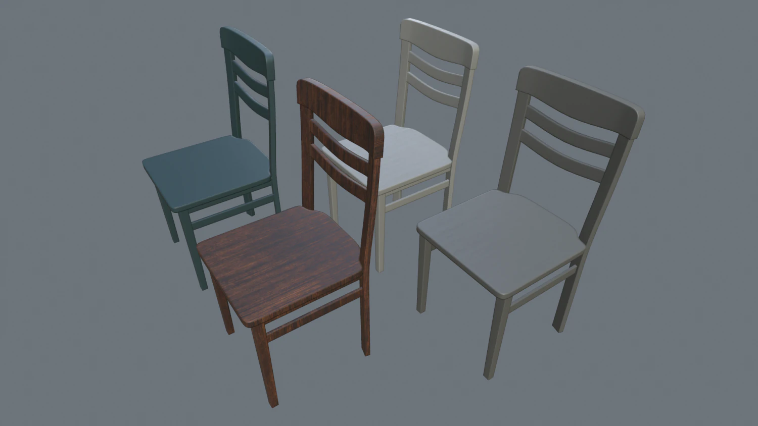 kitchen chairs 3D Model .c4d .max .obj .3ds .fbx .stl .blend 