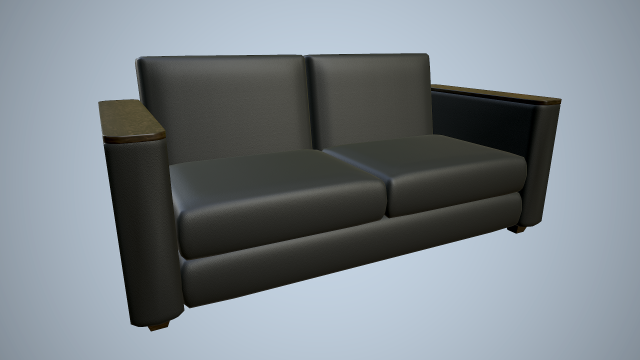 leather sofa 3D Модель .c4d .max .obj .3ds .fbx .stl .blend