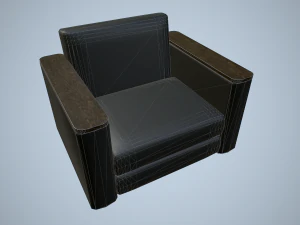 leather sofa and chair 3D Model