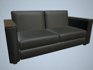 leather sofa and chair 3D Model