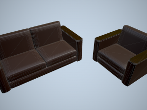 leather sofa and chair 3Dモデル