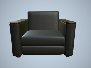 leather sofa and chairs Model 3D