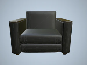deri kanepe ve sandalyeler 3D Model
