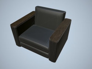 leather sofa and chairs Model 3D