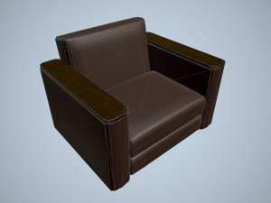 leather sofa and chairs Model 3D