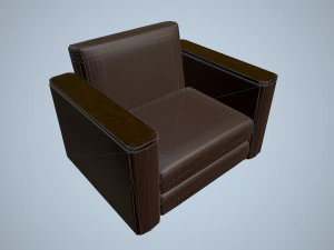 deri kanepe ve sandalyeler 3D Model