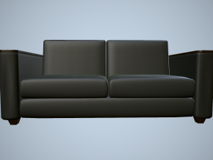 leather sofa and chairs Model 3D