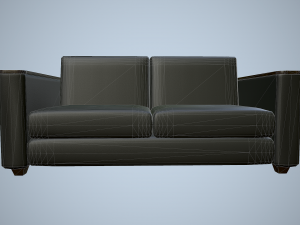 leather sofa and chairs Model 3D