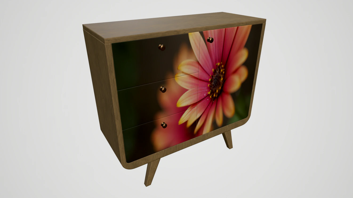 cabinet with print 3D Model .c4d .max .obj .3ds .fbx .stl .blend 