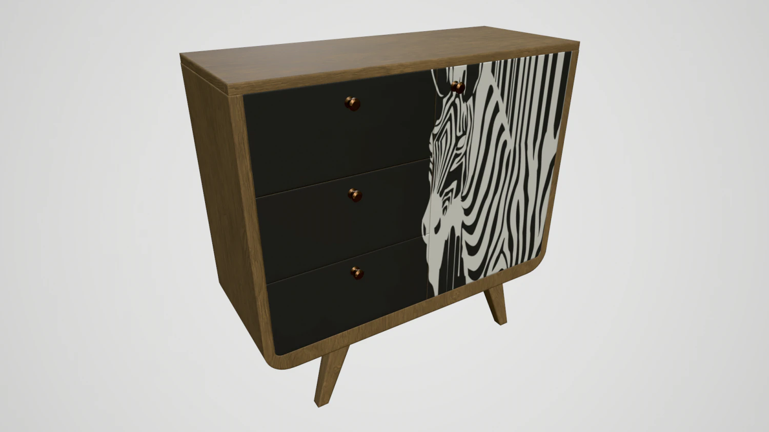cabinet with print 3D Model .c4d .max .obj .3ds .fbx .stl .blend 