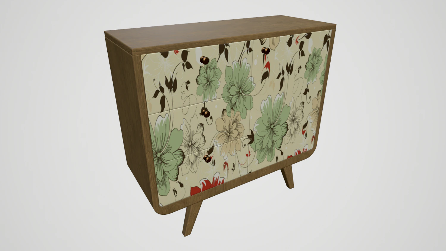 cabinet with print 3D Model .c4d .max .obj .3ds .fbx .stl .blend 