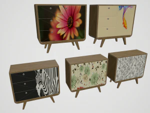 cabinets with prints 3D Model
