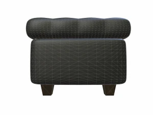 leather pouf sofa 3D Model