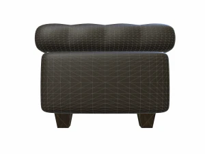 leather pouf sofa 3D Model