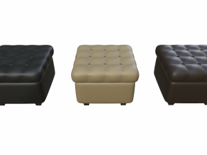 leather pouf sofa pack 3D Model