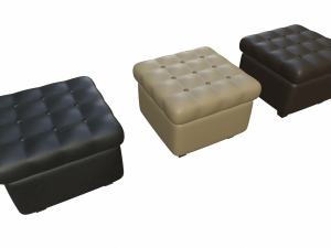 leather pouf sofa pack Modèle 3D