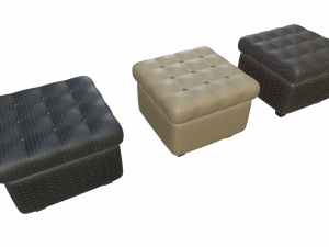 leather pouf sofa pack Modèle 3D