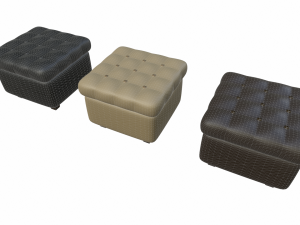 leather pouf sofa pack Modèle 3D