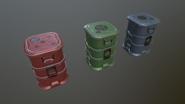 sci-fi barrels 3D 모델 .c4d .max .obj .3ds .fbx .stl .blend 