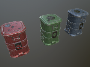 sci-fi barrels 3D 모델