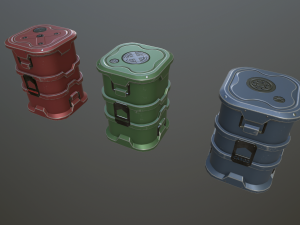 sci-fi barrels 3D 모델