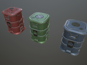 sci-fi barrels 3D 모델
