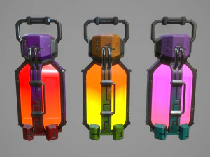 sci-fi energy batteries 3D Model