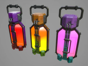 sci-fi energy batteries 3D Model