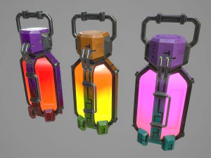 sci-fi energy batteries 3D Model