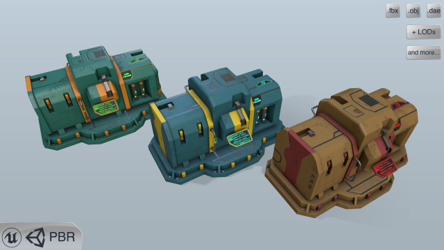 sci-fi energy nodes 3Dモデル .c4d .max .obj .3ds .fbx .stl .blend 