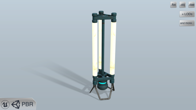 sci-fi lamp Model 3D .c4d .max .obj .3ds .fbx .stl .blend