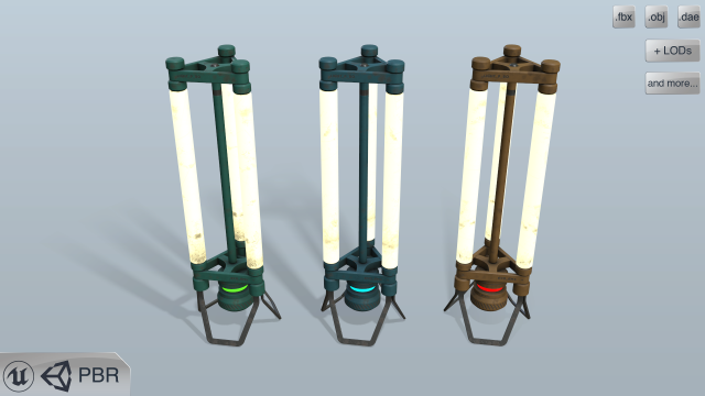 sci-fi lamps Modello 3D .c4d .max .obj .3ds .fbx .stl .blend 
