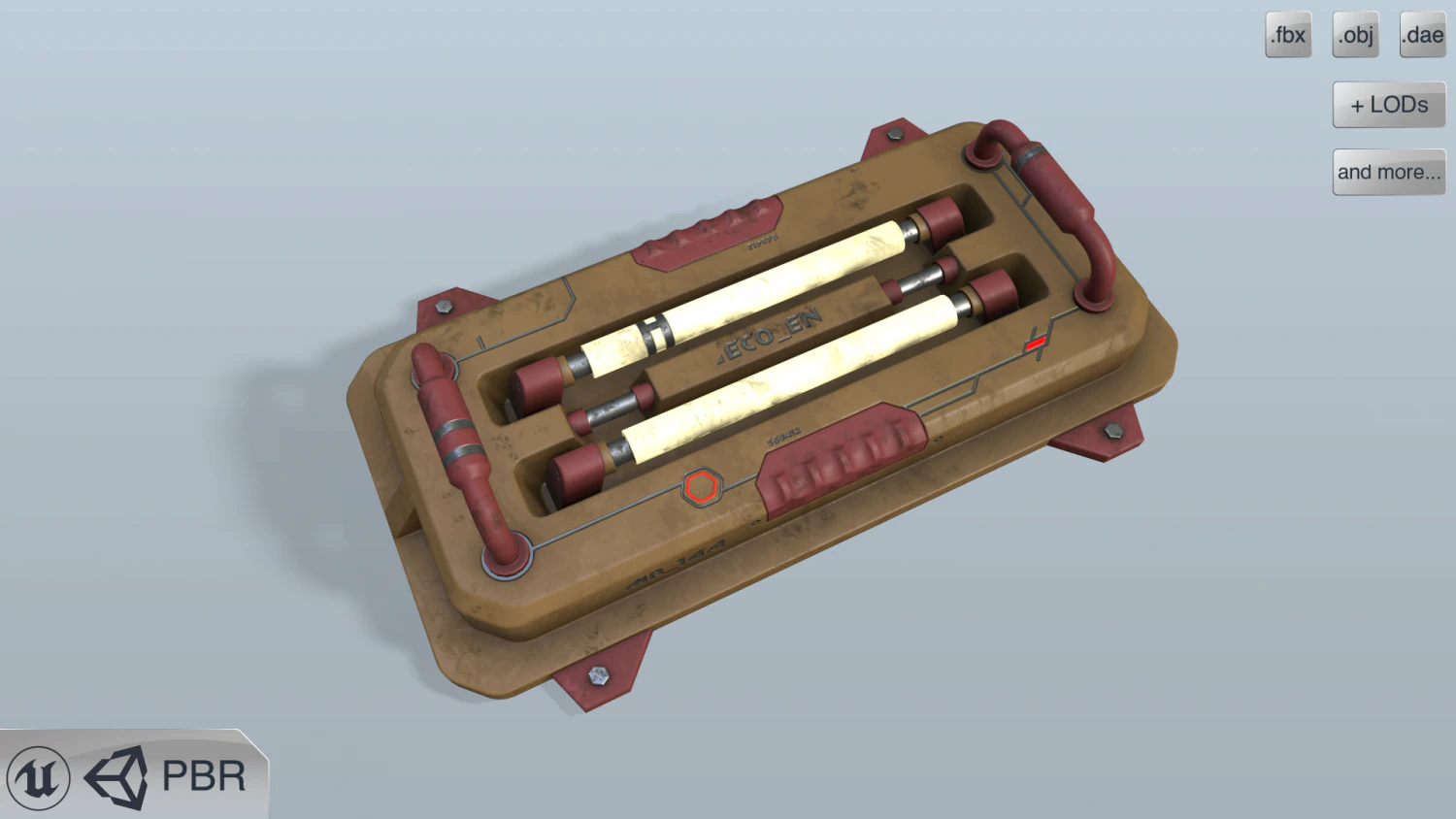 sci-fi wall lamp 3D Model .c4d .max .obj .3ds .fbx .stl .blend 