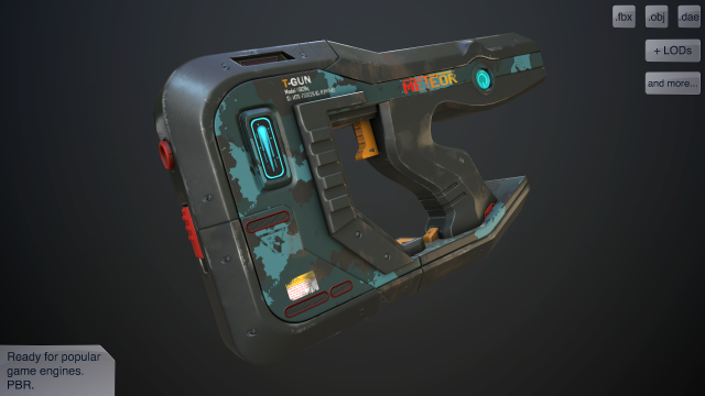 sci-fi pistol vol 2 Modelo 3D .c4d .max .obj .3ds .fbx .stl .blend 