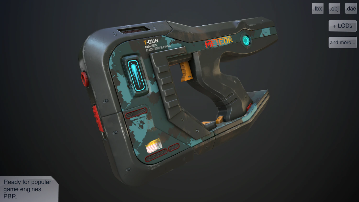 sci-fi pistol vol 2 3D Model .c4d .max .obj .3ds .fbx .stl .blend 