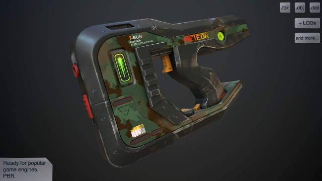 sci-fi pistol vol 3 3D 模型 .c4d .max .obj .3ds .fbx .stl .blend