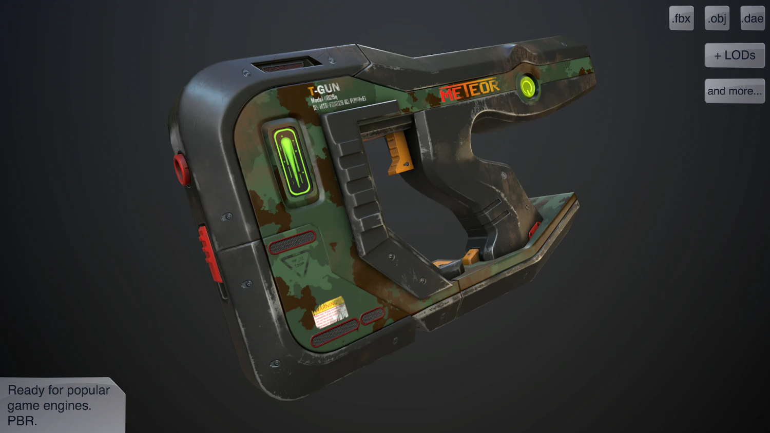 sci-fi pistol vol 3 3D Model .c4d .max .obj .3ds .fbx .stl .blend 