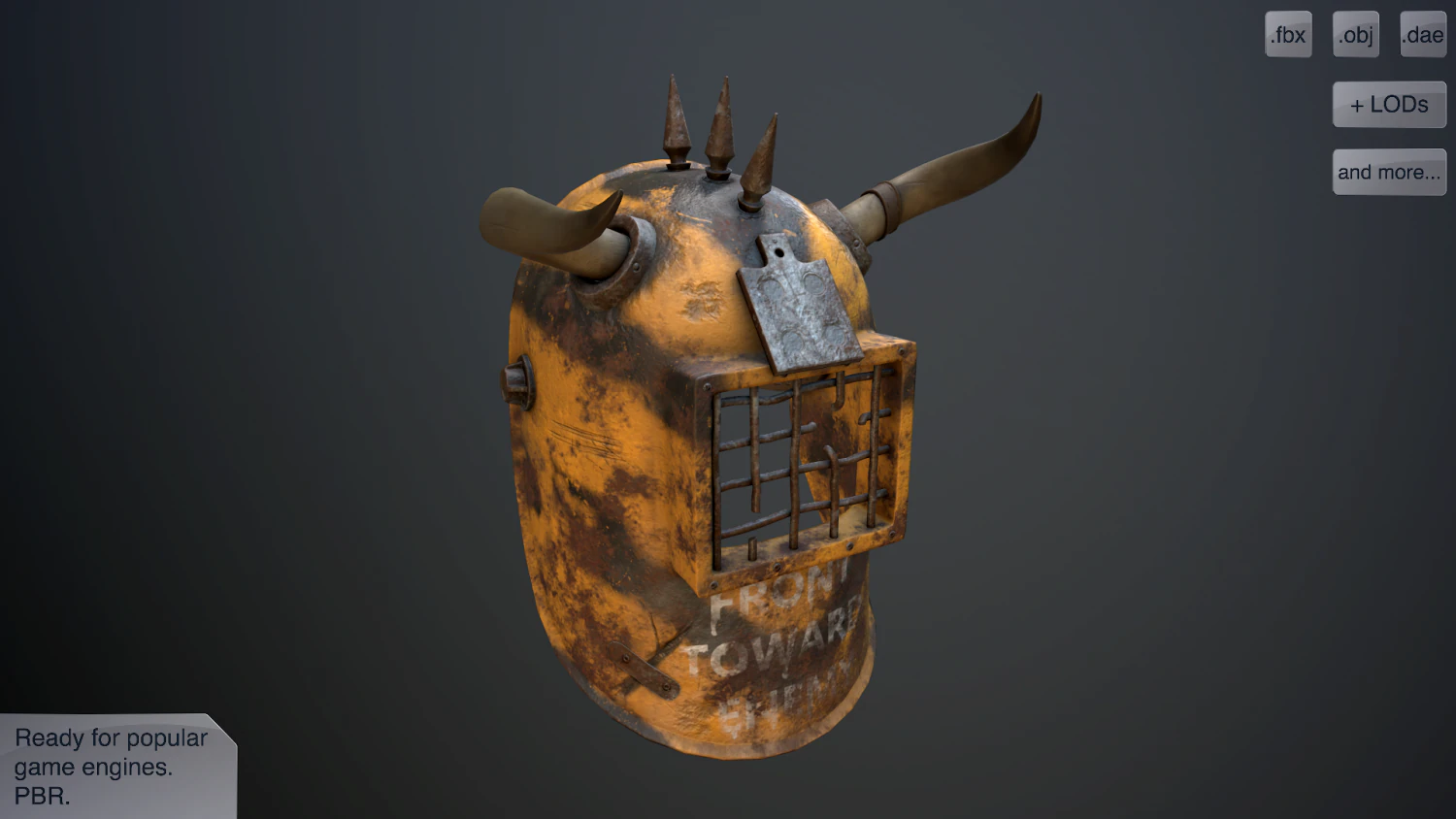 helmet with horns 3D Model .c4d .max .obj .3ds .fbx .stl .blend 