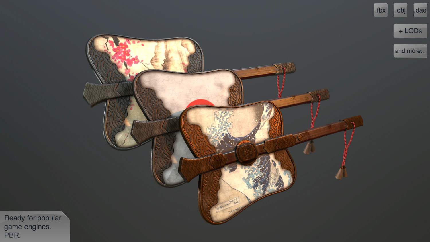 gumbai fighting fans vol pack 3D Model .c4d .max .obj .3ds .fbx .stl .blend 