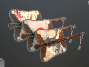 gumbai fighting fans vol pack Modèle 3D
