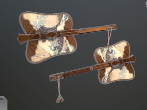 gumbai fighting fans vol pack Modèle 3D