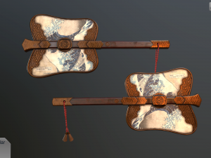 gumbai fighting fans vol pack Modèle 3D