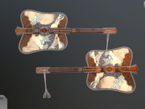 gumbai fighting fans vol pack Modèle 3D