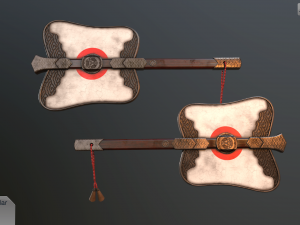 gumbai fighting fans vol pack Modèle 3D