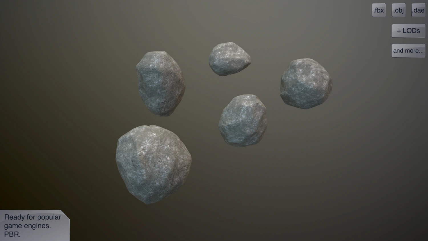 stone set 3D Model .c4d .max .obj .3ds .fbx .stl .blend 