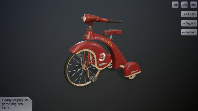 children bicycle 3D Model .c4d .max .obj .3ds .fbx .stl .blend 