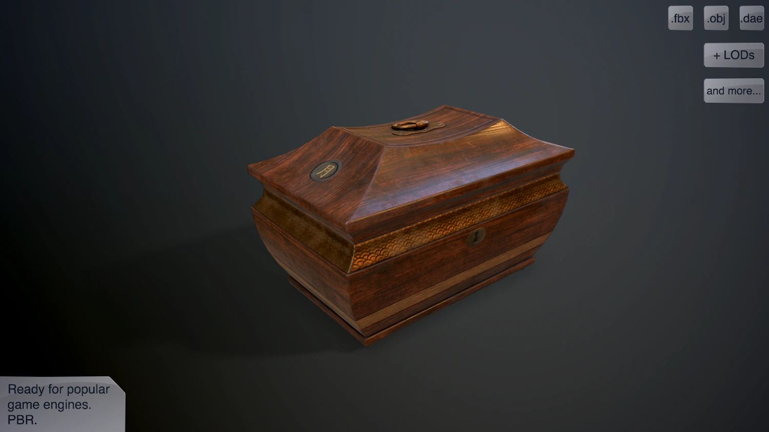 antique casket 3D Model .c4d .max .obj .3ds .fbx .stl .blend 